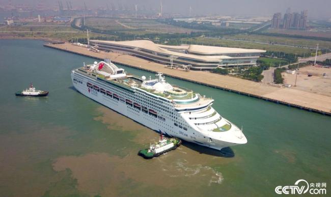 天津口岸迎(yíng)三年來首艘(sōu)國際郵輪